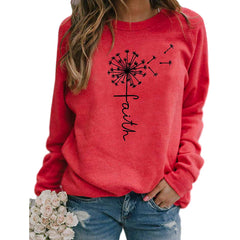 Faith Letter Print Long Sleeve T-Shirt