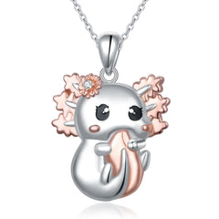 Alphm Axolotl Necklace 925 Sterling Silver Axolotl Pendant Cute Animal Axolotl Jewelry Present for Women Axolotl Lovers