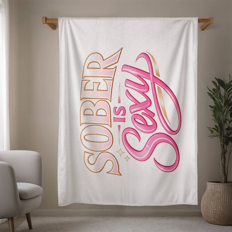 Sober & Sexy Signature Statement Mink Fleece Blanket - 2 available sizes