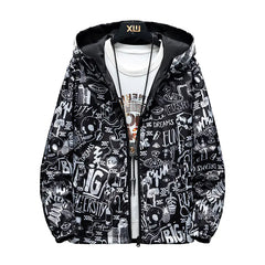 Reversible Men's God Hooded Jacket for Spring & Autumn - Vision Graffiti – Bold Streetwear for Big Dreamers